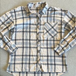 Bonobos Blue and Cream Plaid Flannel